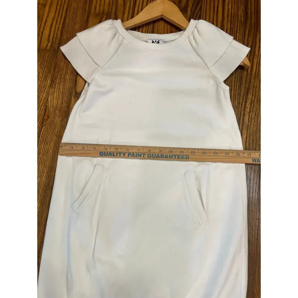 Milly Minis Girl's White Knit Short Sleeve Sweater Dress sze 12